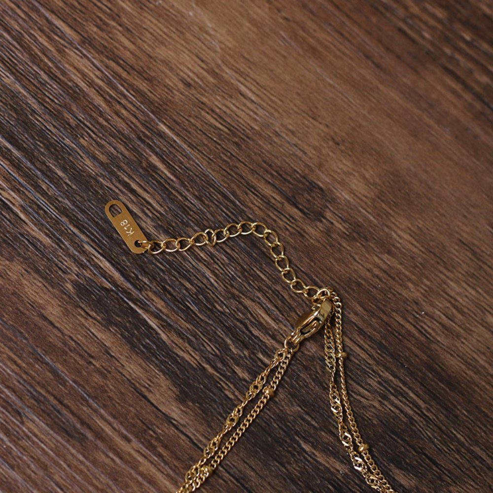 NEW 18K Gold Plated Vintage Diamond Coin Star Double Layer Necklace - Picture 13 of 14